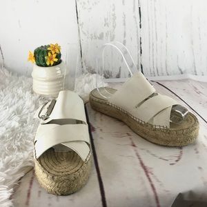 Marc Fisher ivory Venita espadrilles